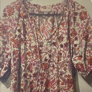 Knox Rose Floral Blouse - Pink and Orange